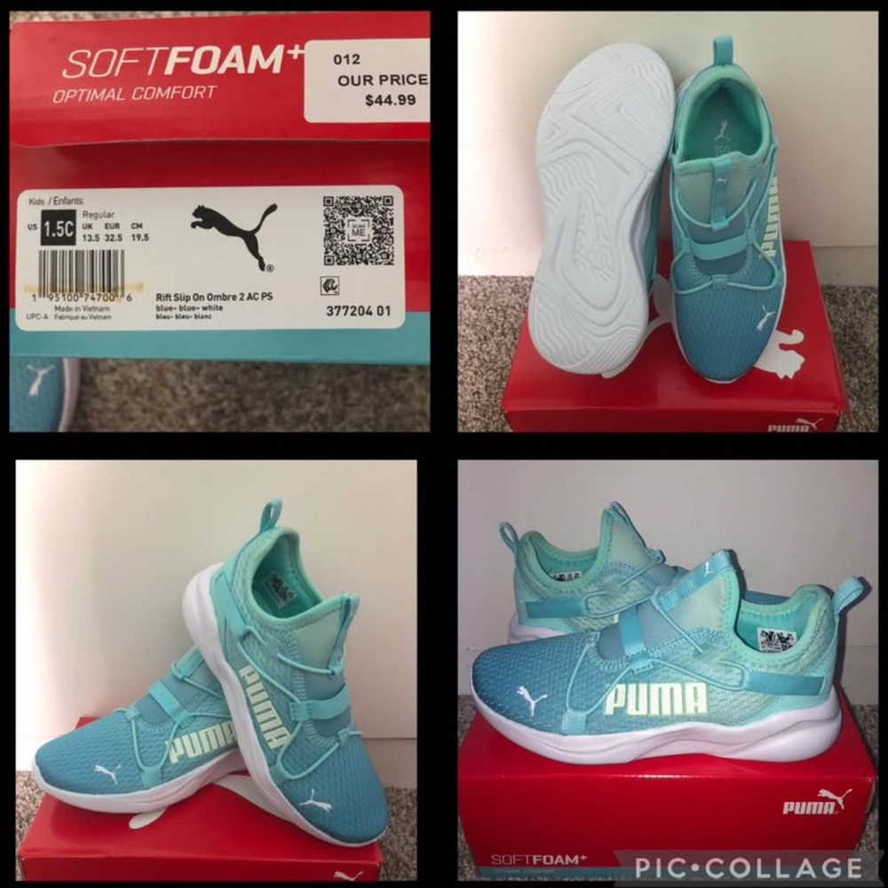 NEW!! Puma Youth Softride Rift Slip-On 
Ombre 2, size 1.5